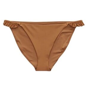 Aerie Ruffle Bikini Bottom in Tan XL NWT
